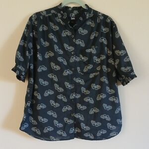 Lee All Purpose women's short sleeve button up Large